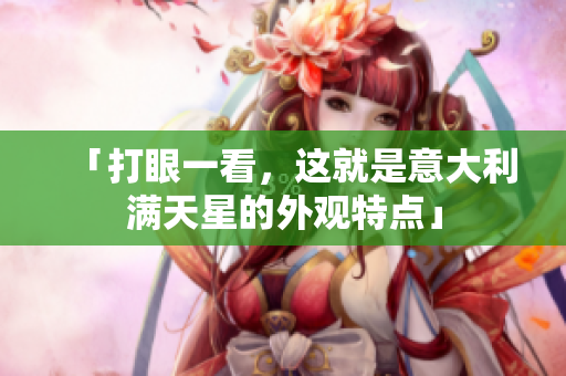 「打眼一看，这就是意大利满天星的外观特点」