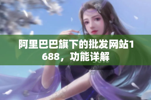 阿里巴巴旗下的批发网站1688，功能详解