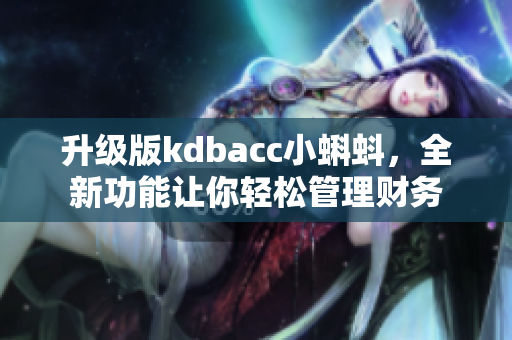 升级版kdbacc小蝌蚪，全新功能让你轻松管理财务