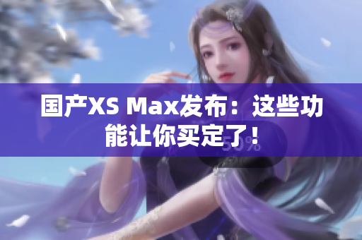 国产XS Max发布：这些功能让你买定了！