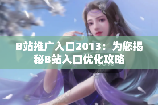 B站推广入口2013：为您揭秘B站入口优化攻略