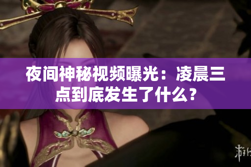 夜间神秘视频曝光：凌晨三点到底发生了什么？