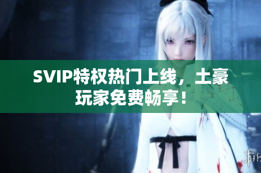 SVIP特权热门上线，土豪玩家免费畅享！