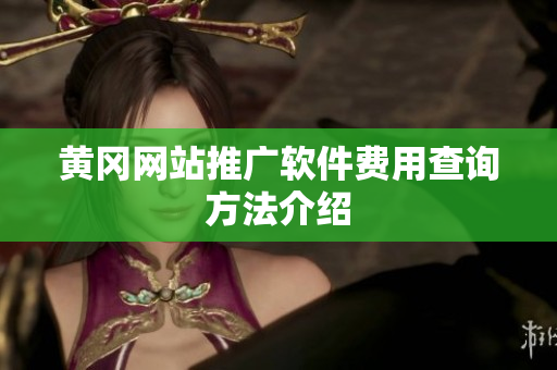 黄冈网站推广软件费用查询方法介绍