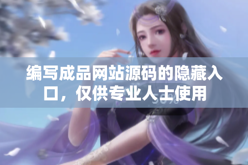 编写成品网站源码的隐藏入口，仅供专业人士使用