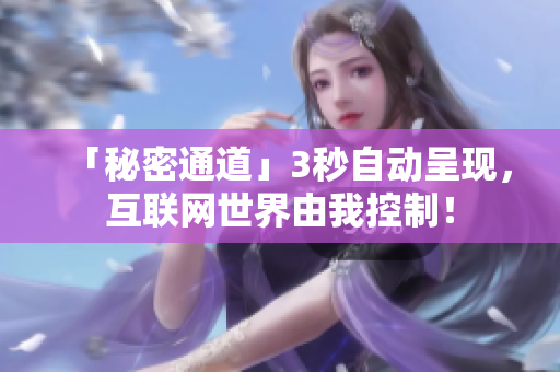 「秘密通道」3秒自动呈现，互联网世界由我控制！