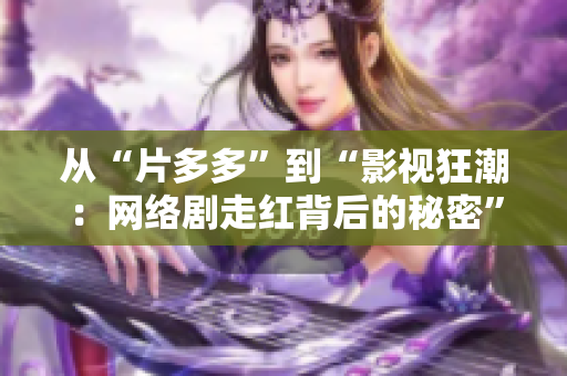 从“片多多”到“影视狂潮：网络剧走红背后的秘密”