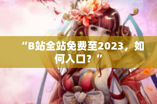 “B站全站免费至2023，如何入口？”