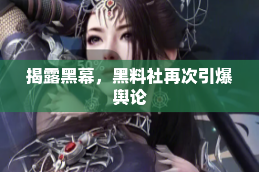 揭露黑幕，黑料社再次引爆舆论