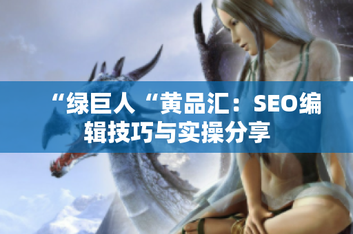 “绿巨人“黄品汇：SEO编辑技巧与实操分享