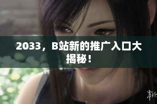 2033，B站新的推广入口大揭秘！