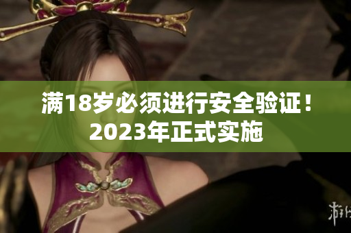 满18岁必须进行安全验证！2023年正式实施
