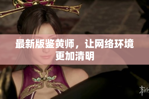 最新版鉴黄师，让网络环境更加清明