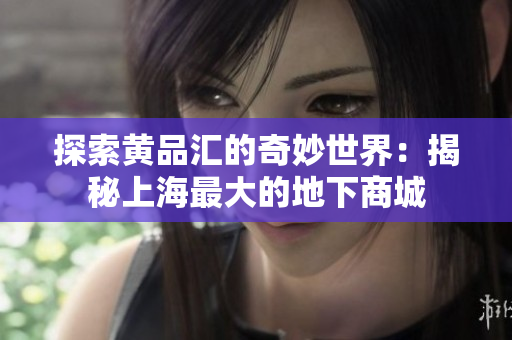 探索黄品汇的奇妙世界：揭秘上海最大的地下商城
