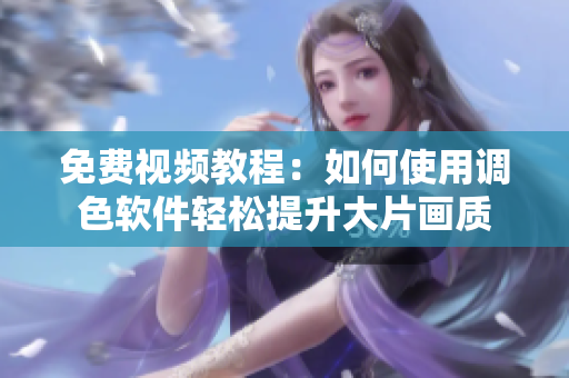 免费视频教程：如何使用调色软件轻松提升大片画质