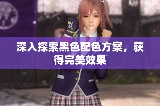 深入探索黑色配色方案，获得完美效果