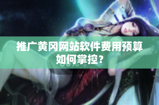 推广黄冈网站软件费用预算如何掌控？