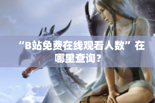 “B站免费在线观看人数”在哪里查询？