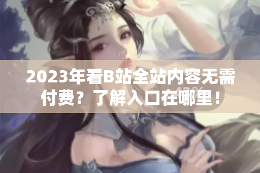 2023年看B站全站内容无需付费？了解入口在哪里！