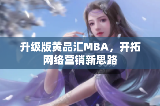升级版黄品汇MBA，开拓网络营销新思路