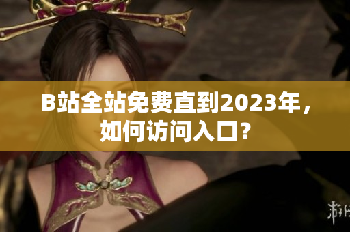 B站全站免费直到2023年，如何访问入口？