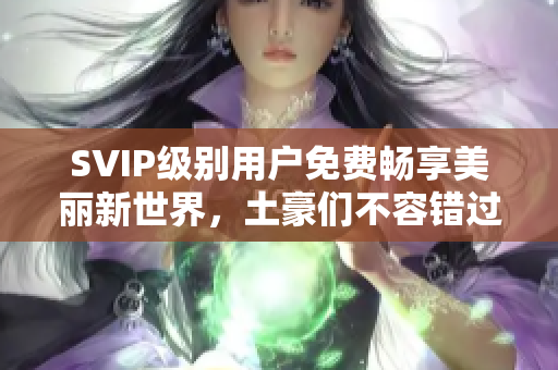 SVIP级别用户免费畅享美丽新世界，土豪们不容错过！