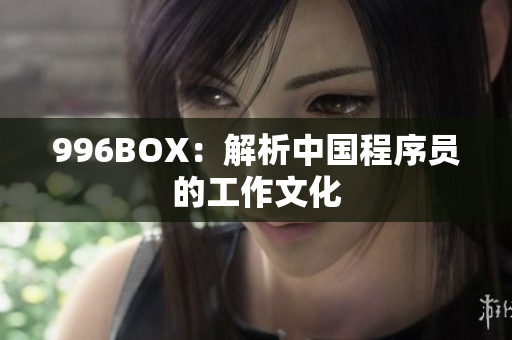 996BOX：解析中国程序员的工作文化