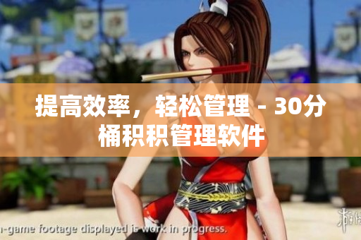 提高效率，轻松管理 - 30分桶积积管理软件