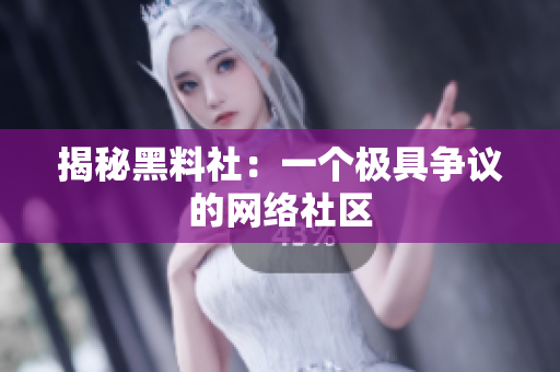 揭秘黑料社：一个极具争议的网络社区